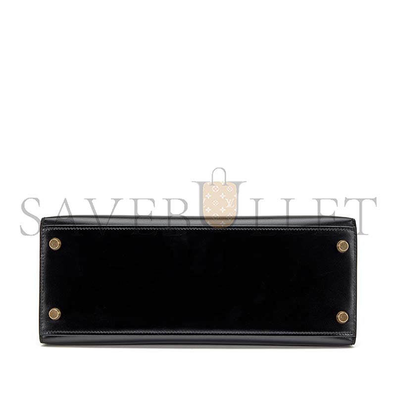 HERMÈS BLACK BOX KELLY 28 GOLD HARDWARE (28*22*10cm)